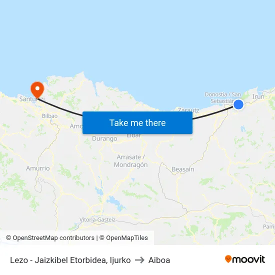 Lezo - Jaizkibel Etorbidea, Ijurko to Aiboa map
