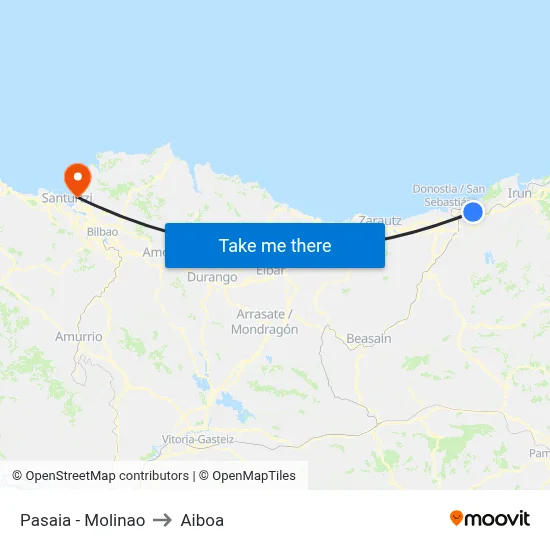 Pasaia - Molinao to Aiboa map