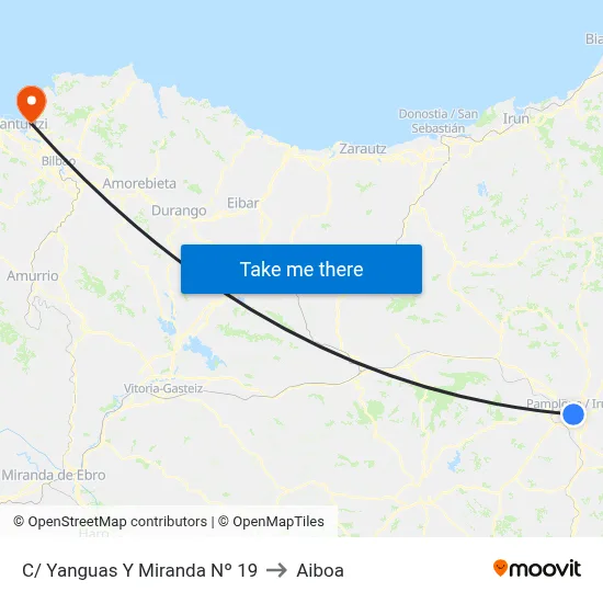 C/ Yanguas Y Miranda  Nº 19 to Aiboa map