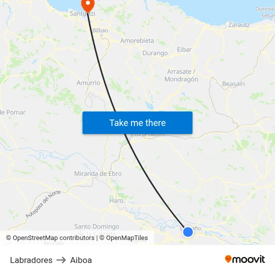Labradores to Aiboa map
