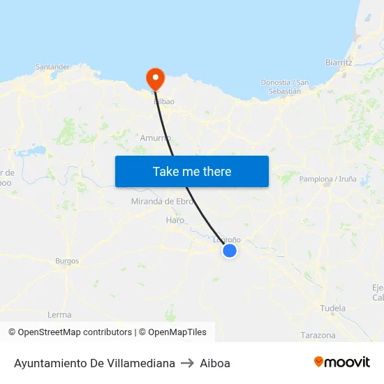 Ayuntamiento De Villamediana to Aiboa map
