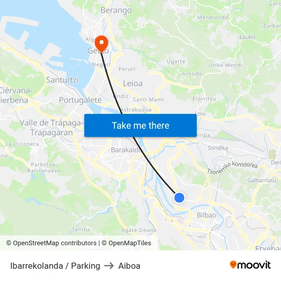 Ibarrekolanda / Parking to Aiboa map