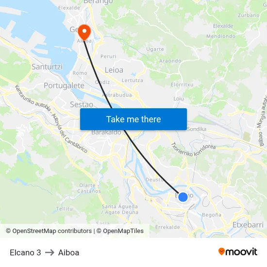 Elcano 3 to Aiboa map