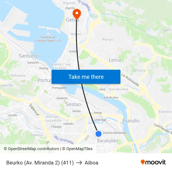 Beurko (Av. Miranda 2) (411) to Aiboa map