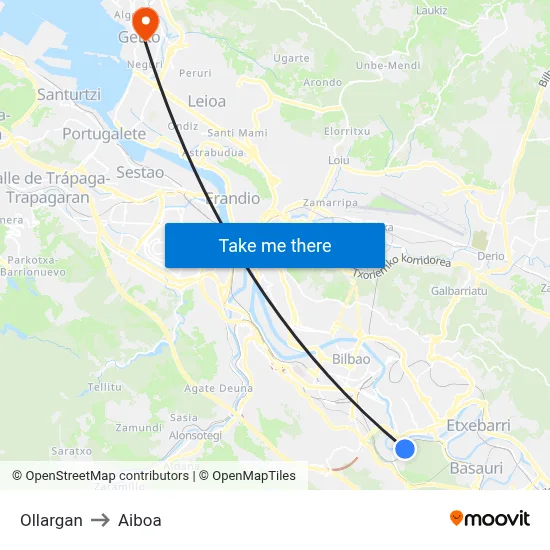 Ollargan to Aiboa map