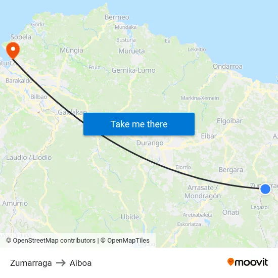 Zumarraga to Aiboa map