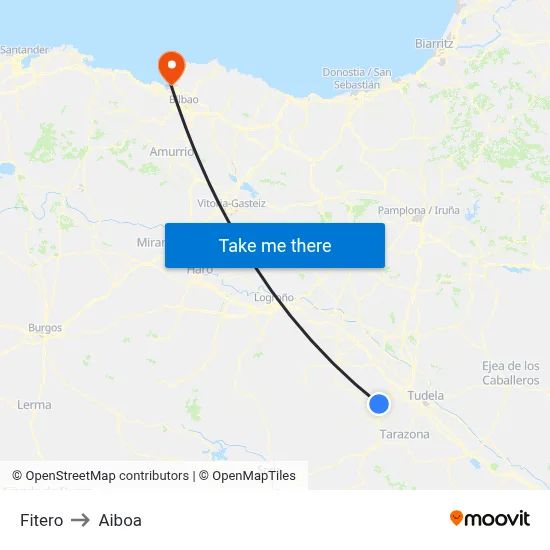Fitero to Aiboa map