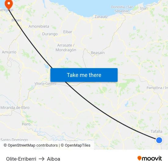 Olite-Erriberri to Aiboa map