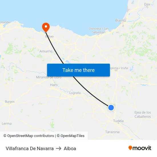 Villafranca De Navarra to Aiboa map