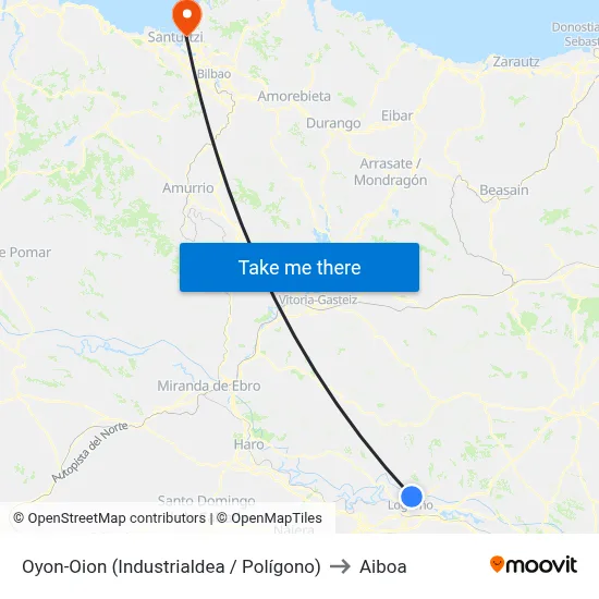 Oyon-Oion (Industrialdea / Polígono) to Aiboa map