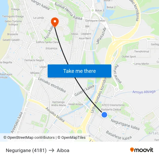Negurigane (4181) to Aiboa map