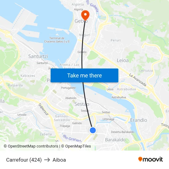 Carrefour (424) to Aiboa map