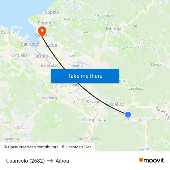 Usansolo (2682) to Aiboa map