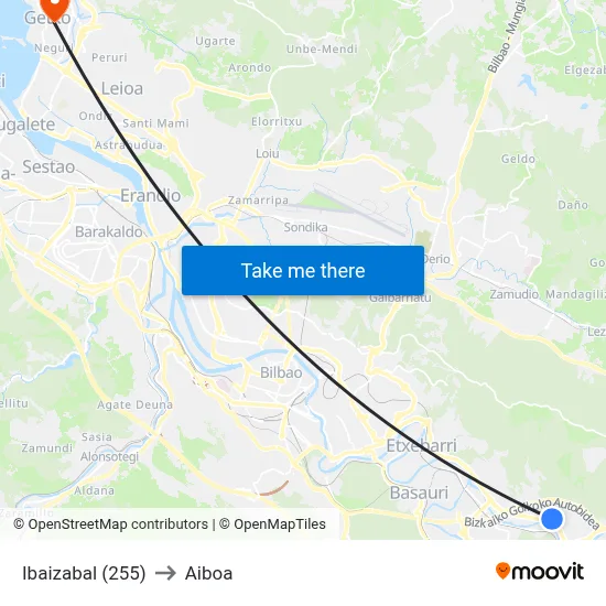 Ibaizabal (255) to Aiboa map
