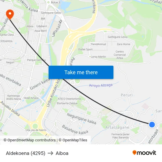 Aldekoena (4295) to Aiboa map