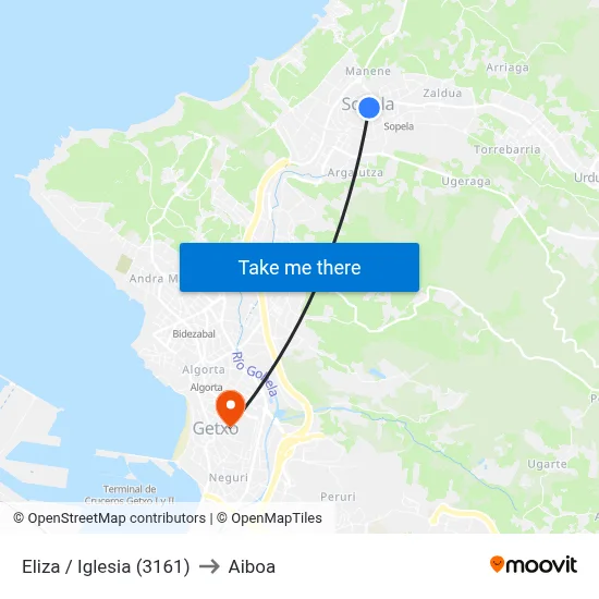 Eliza / Iglesia (3161) to Aiboa map