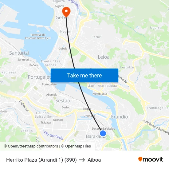 Herriko Plaza (Arrandi 1) (390) to Aiboa map