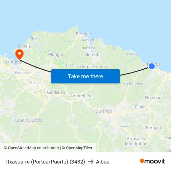 Itxasaurre (Portua/Puerto) (3432) to Aiboa map