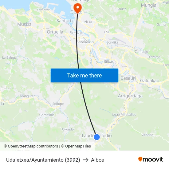 Udaletxea/Ayuntamiento (3992) to Aiboa map