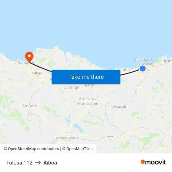 Tolosa 112 to Aiboa map