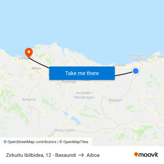Zirkuitu Ibilbidea, 12 - Basaundi to Aiboa map