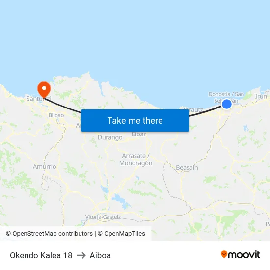 Okendo Kalea 18 to Aiboa map