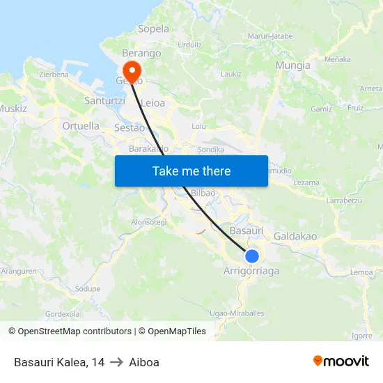 Basauri Kalea, 14 to Aiboa map
