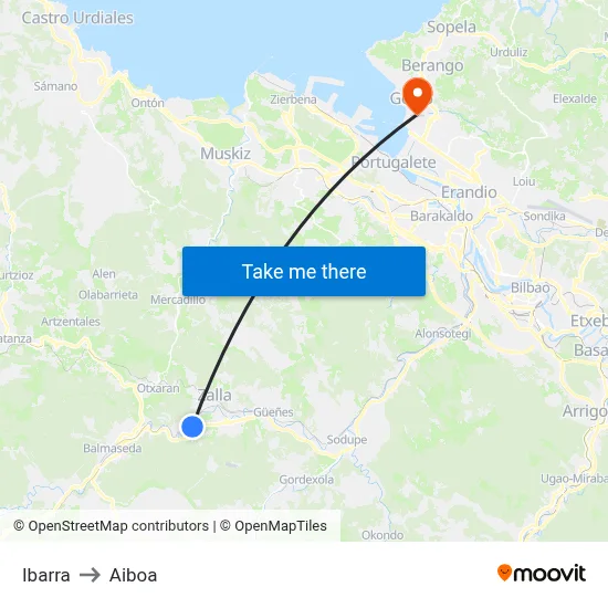 Ibarra to Aiboa map