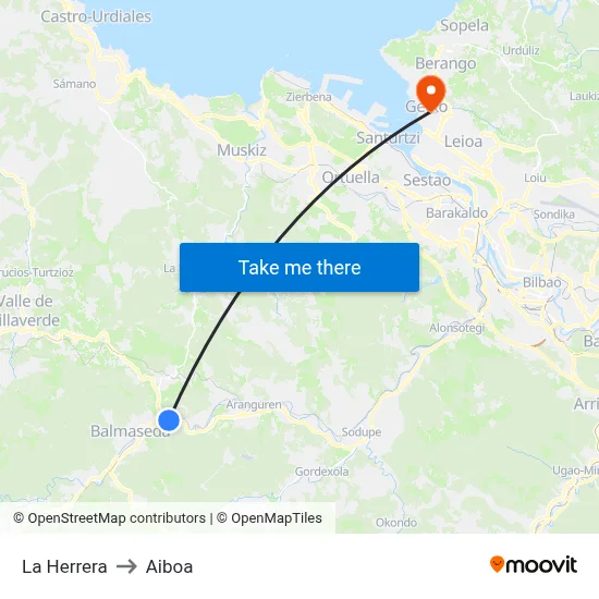 La Herrera to Aiboa map