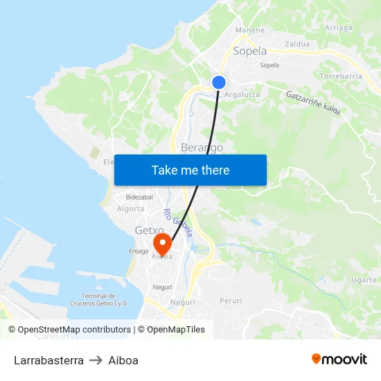 Larrabasterra to Aiboa map