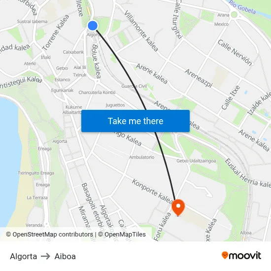 Algorta to Aiboa map