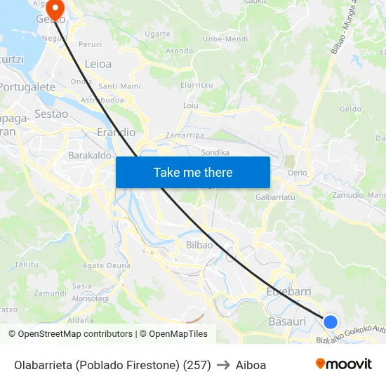 Olabarrieta (Poblado Firestone) (257) to Aiboa map