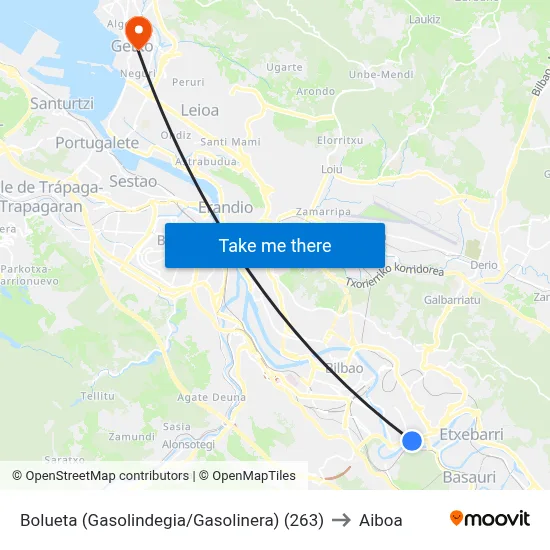 Bolueta (Gasolindegia/Gasolinera) (263) to Aiboa map