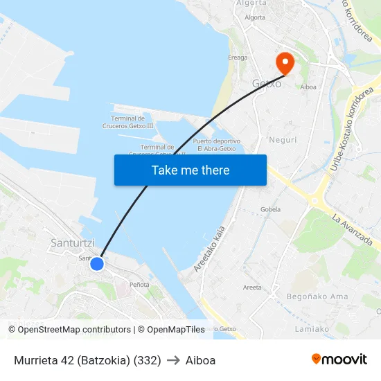 Murrieta 42 (Batzokia) (332) to Aiboa map