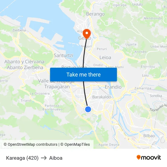 Kareaga (420) to Aiboa map