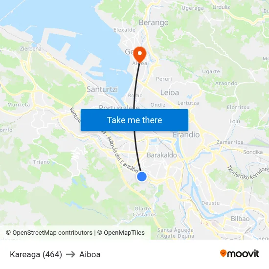 Kareaga (464) to Aiboa map
