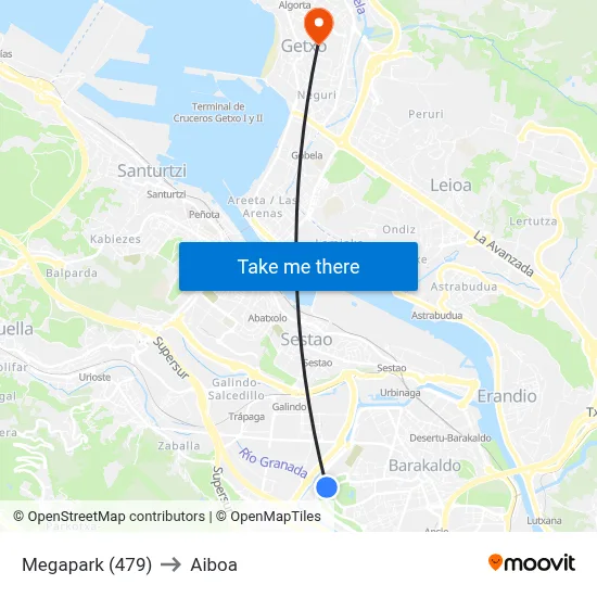 Megapark (479) to Aiboa map