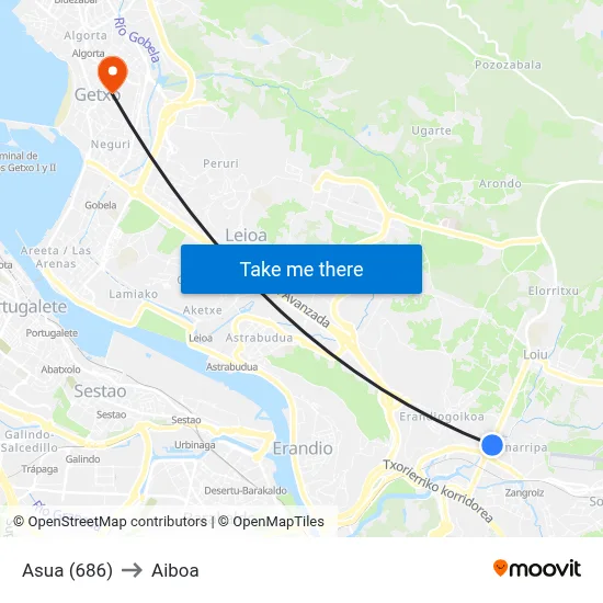 Asua (686) to Aiboa map