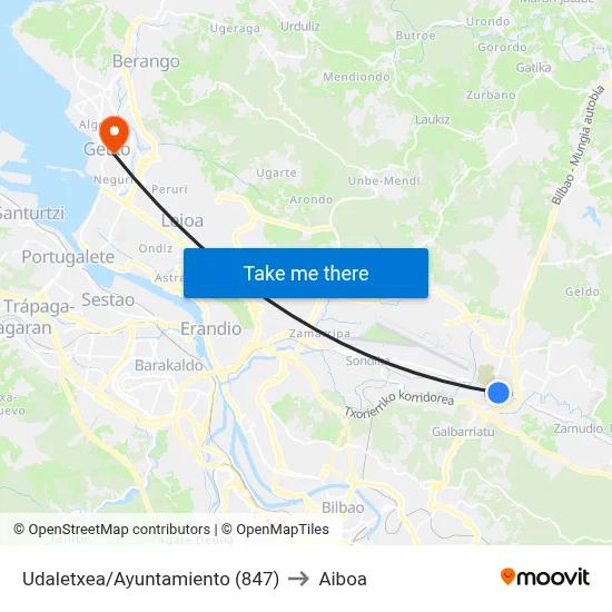 Udaletxea/Ayuntamiento (847) to Aiboa map
