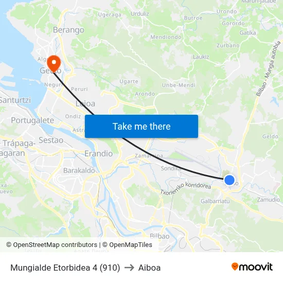 Mungialde Etorbidea 4 (910) to Aiboa map