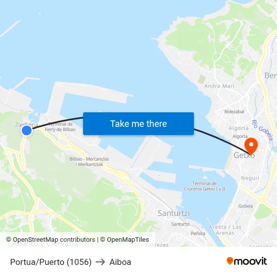 Portua/Puerto (1056) to Aiboa map
