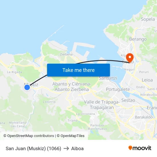 San Juan (Muskiz) (1066) to Aiboa map