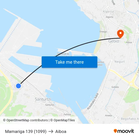 Mamariga 139 (1099) to Aiboa map
