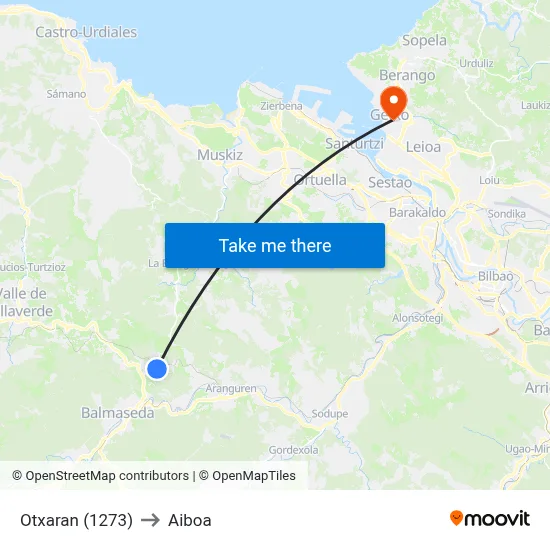 Otxaran (1273) to Aiboa map