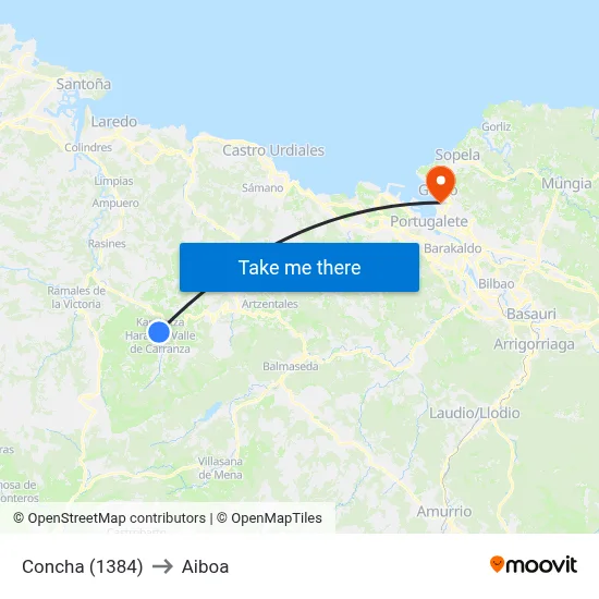 Concha (1384) to Aiboa map