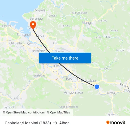 Ospitalea/Hospital (1833) to Aiboa map