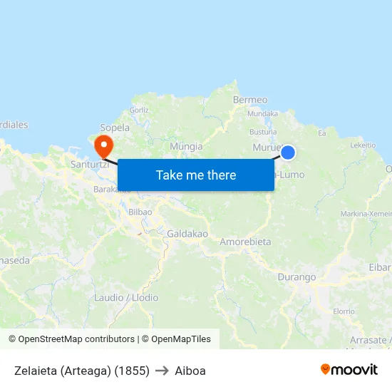 Zelaieta (Arteaga) (1855) to Aiboa map
