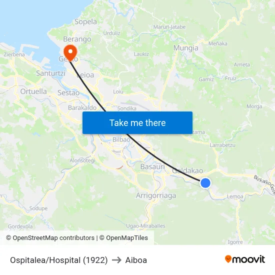 Ospitalea/Hospital (1922) to Aiboa map