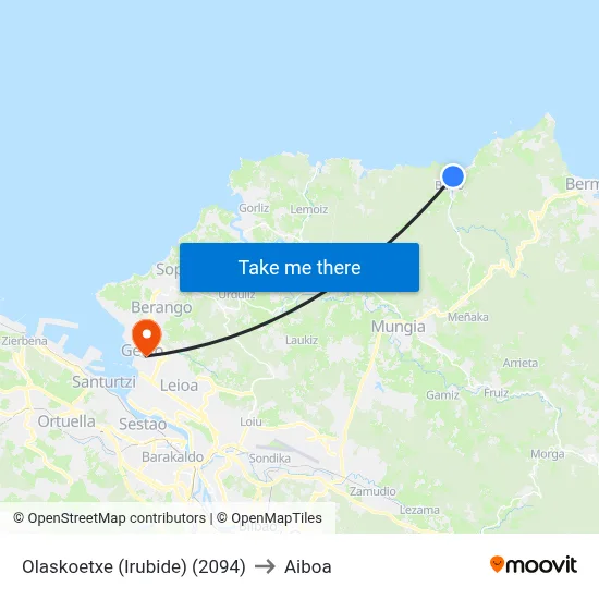 Olaskoetxe (Irubide) (2094) to Aiboa map