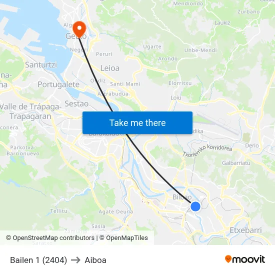 Bailen 1 (2404) to Aiboa map